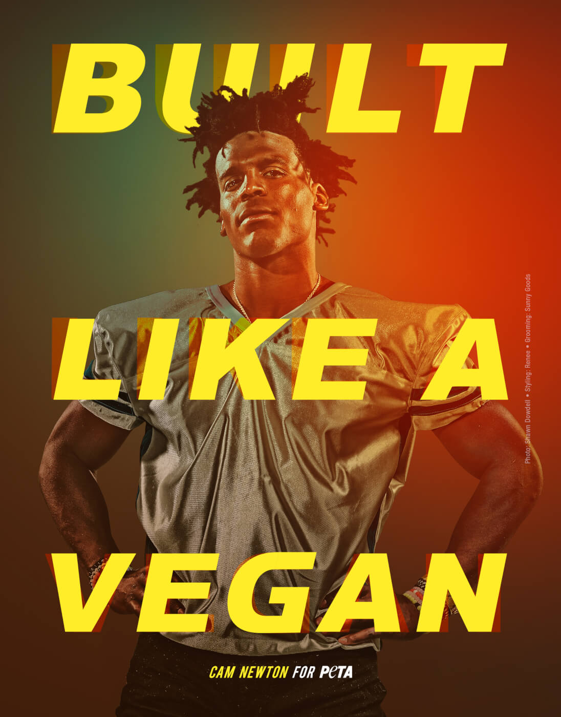 NFL Quarterback Cam Newton Vegan PETA Ad