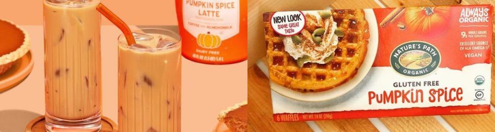 califia farms vegan pumpkin spice latte and nature's path pumpkin spice waffles