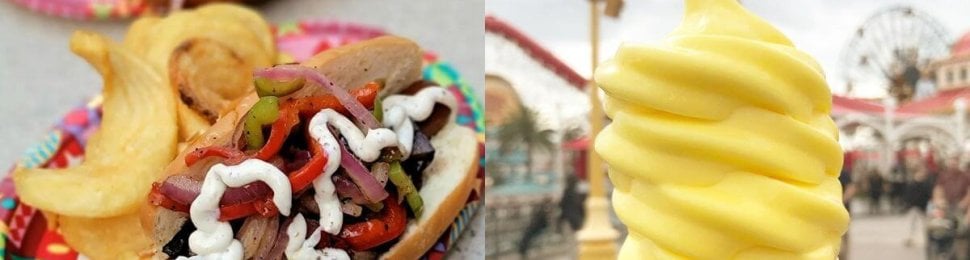 Vegan Food at Disney California Adventure Park: Plant-Based Philly Dog, "It's Lemon" Cone