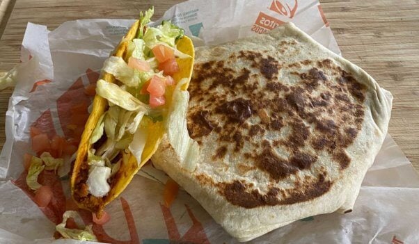 vegan meat at taco bell taco crunchwrap Taco Bell Tests First Fully Vegan Entrée