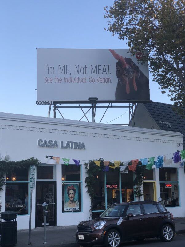 Me Not Meat Chicken Billboard in Berkeley