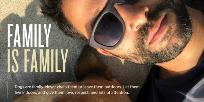 Ignacio Serricchio: Dogs Are Family. Never Chain Them or Leave Them Outdoors.