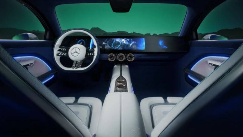 mercedes benz concept car with vegan leather interior
