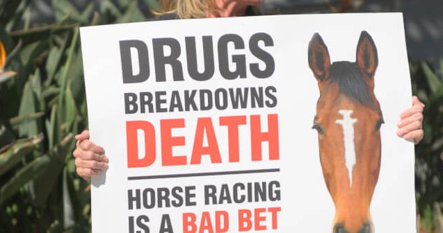 women protest horse racing in los angeles