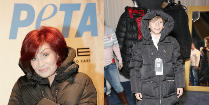 Sharon Osbourne and Mason Ramsey Wearing Vegan NOIZE Coat at 2020 Grammys