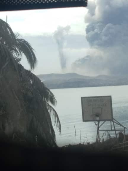 Taal Volcano erupting