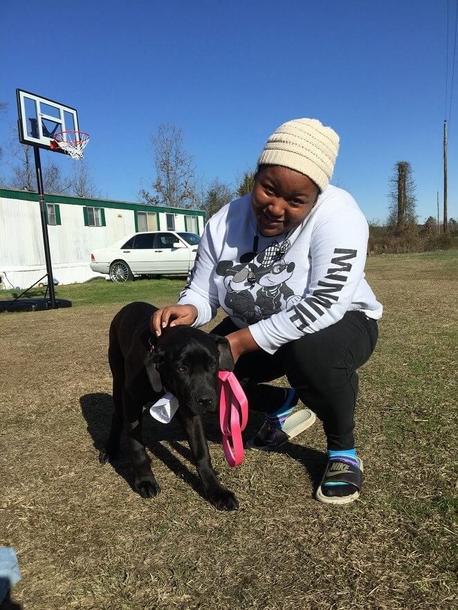 Skye, a dog helped by PETA
