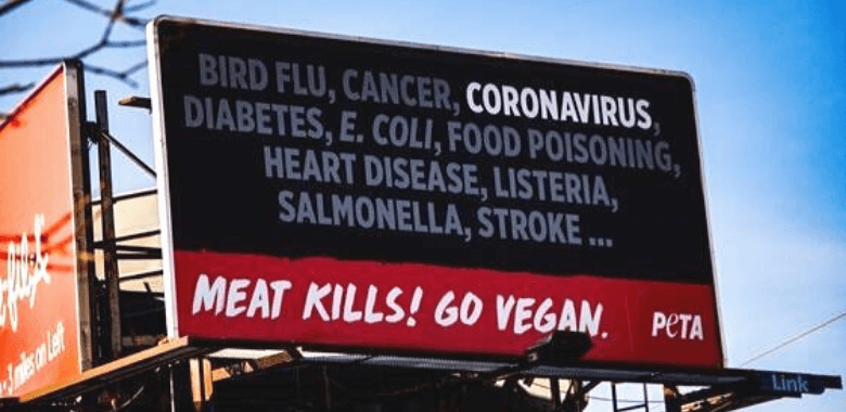 'Meat Kills' billboard is placed next to Nebraska Medical Center