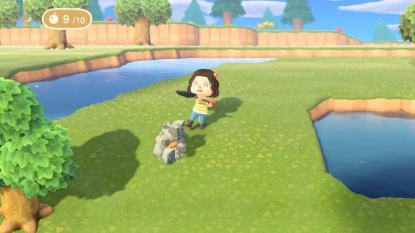 smashing rocks in new animal crossing game