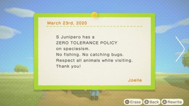 end speciesism bulletin in animal crossing new horizons