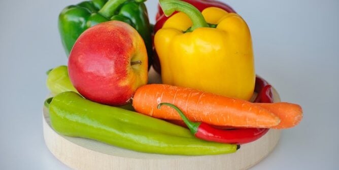 Colorful fruit and veg