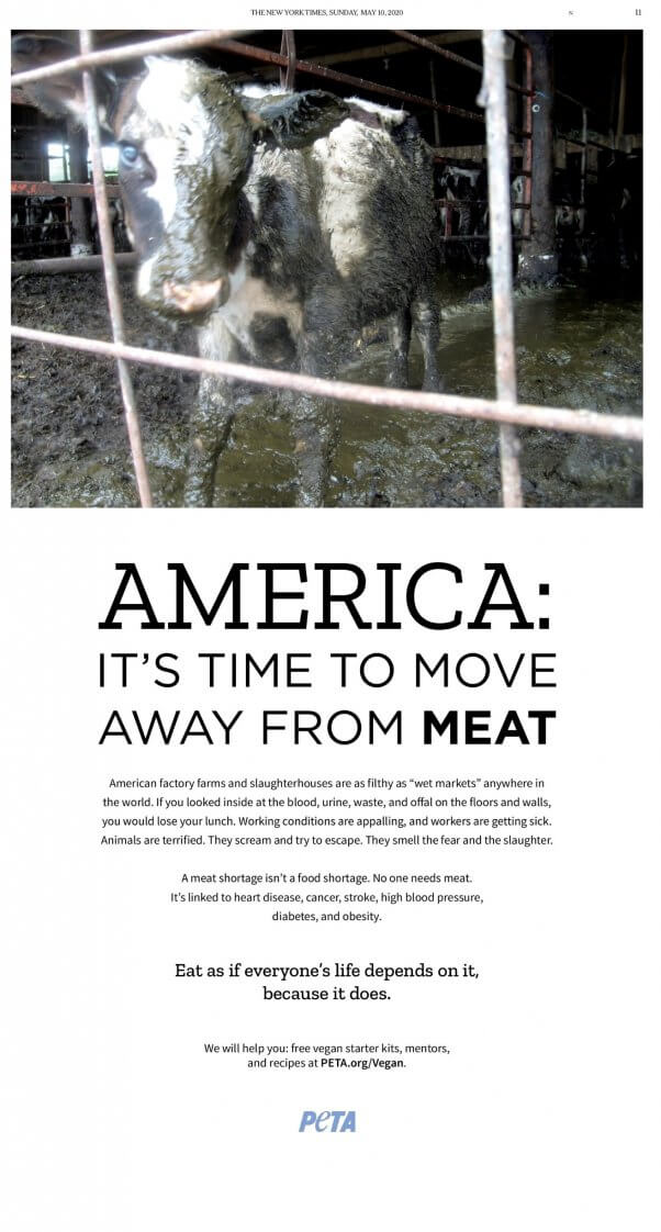 New York Times Move Away from meat Ad
