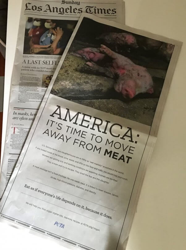 Move Away from Meat Ad in the LA Times