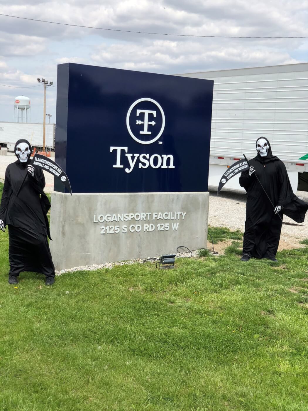 move away from meat campaign - grim reapers at tyson plant