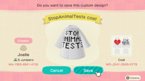 Stop Animal Tests coat