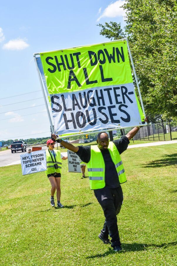 Protesting Sherman, Texas Tyson slaughterhouse