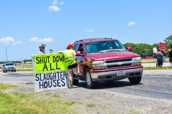 Protesting Sherman, Texas Tyson slaughterhouse