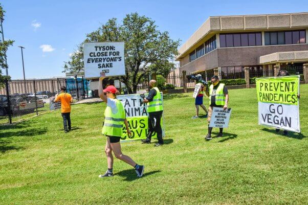 Protesting Sherman, Texas Tyson slaughterhouse