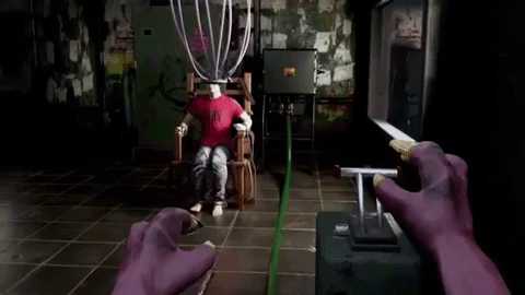 human being stunned unconscious in human farm video game