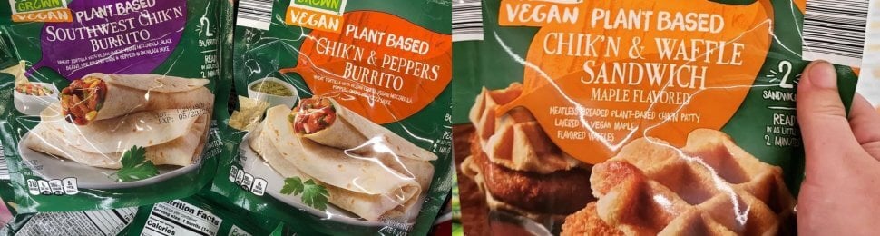 Aldi vegan items collage