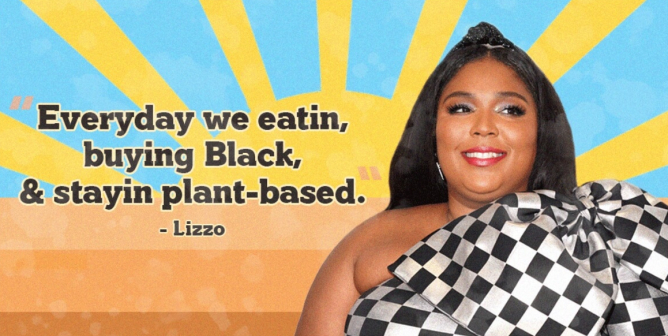 Lizzo vegan with sun illustration