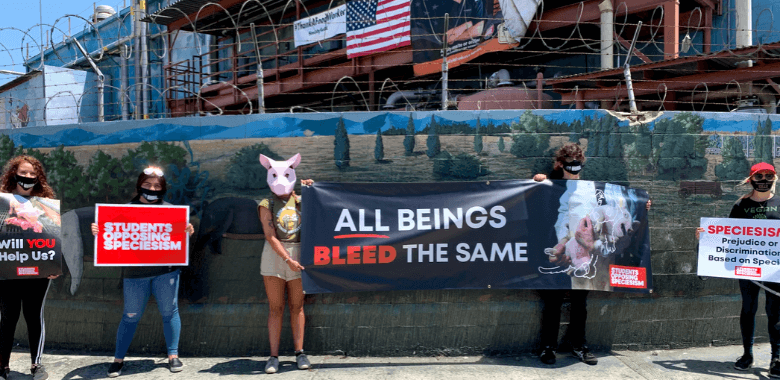 SOS members at Farmer John Slaughterhouse
