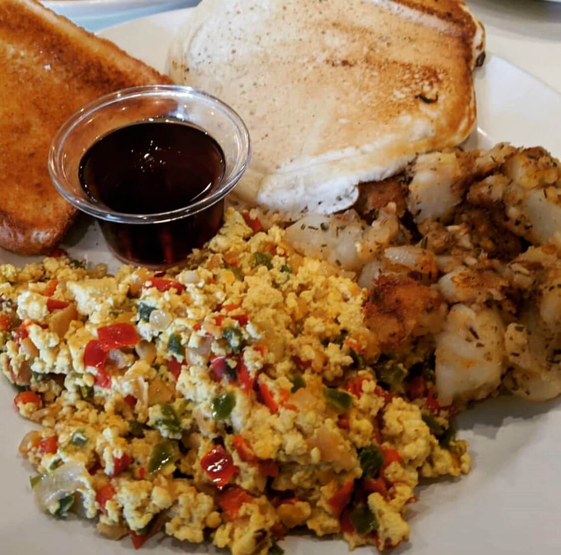 scrambled tofu on a plate