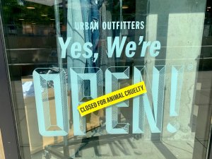 UO Sacramento Demo Closed For Cruelty Sticker