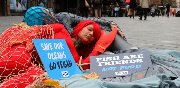 Giant PETA U.K. 'Fish' and 'Lobster' Proclaim, 'Sea Life, Not Seafood'