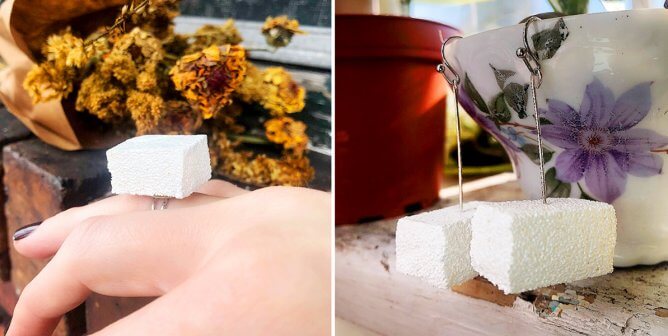 Tofu ring and earrings