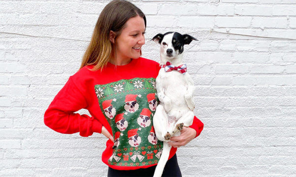 custom animal companion photo ugly christmas sweater