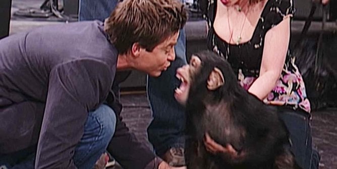 Jason Bateman and Mikey the chimpanzee on SNL in 2005