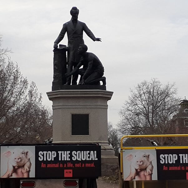 biden's inauguration PETA Stop the Squeal bike ads - Washington DC