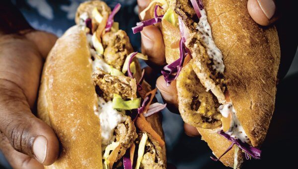 Bryant Terry’s Cornmeal-Fried Oyster Mushroom Po’Boy