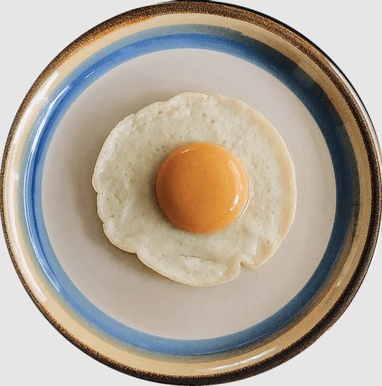 Plant-based egg on a plate