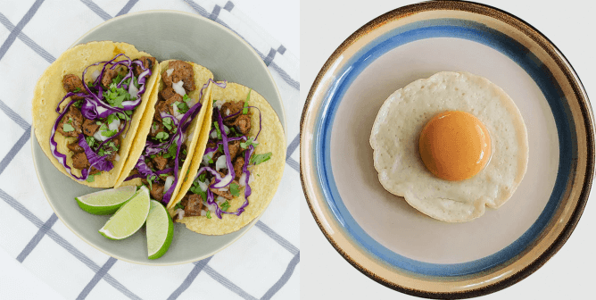 Plant-based tacos and eggs