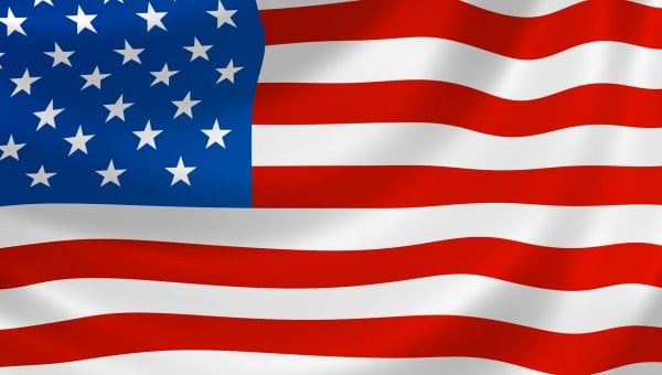 an american flag waving