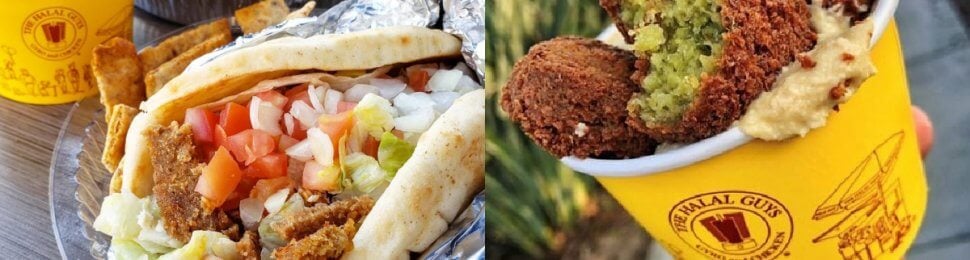 the halal guys vegan options meatless gyro and falafel