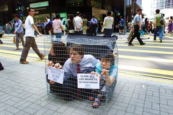 PETA Asia WHO Market Protest