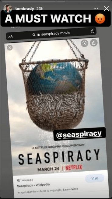 Tom Brady urges fans to watch Seaspiracy on Netflix