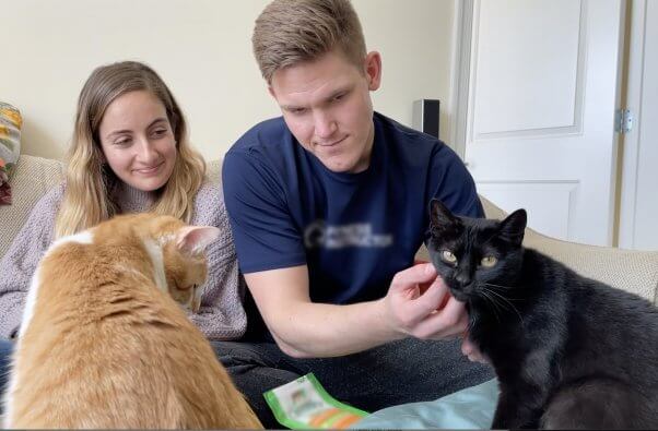 Rescued-cats-Wendy-and-Sherman-with-family