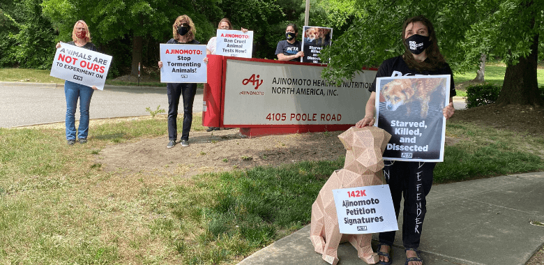 PETA Supporters ‘Hound’ Ajinomoto With ‘Dog’ Delivery