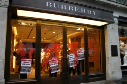 PETA anti fur protest at Burberry in London today 6.jpg