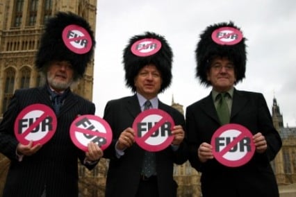 PETA bear fur MP protest - Mike Hancock, David Lepper, David Taylor (left to right).jpg