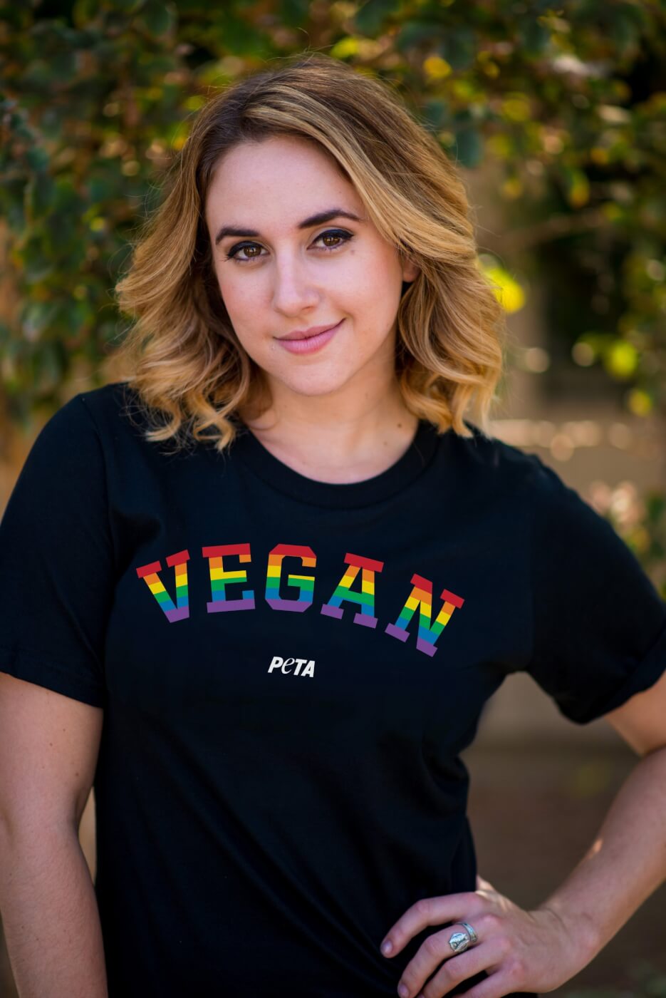Rainbow vegan tee