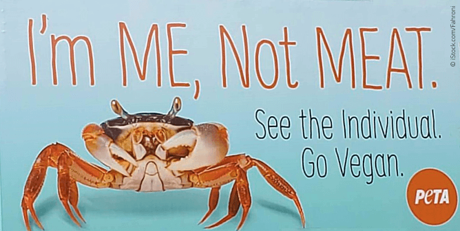 I'm Me Not Meat crab PETA billboard