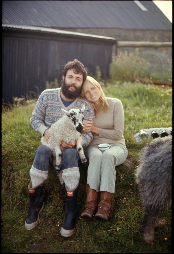 Paul and Linda on their farm in Scotland, 1970