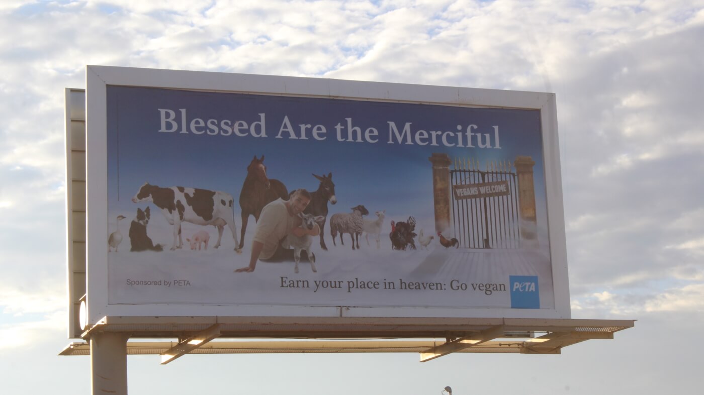 'Blessed are the merciful' billboard in Albuquerque New Mexico