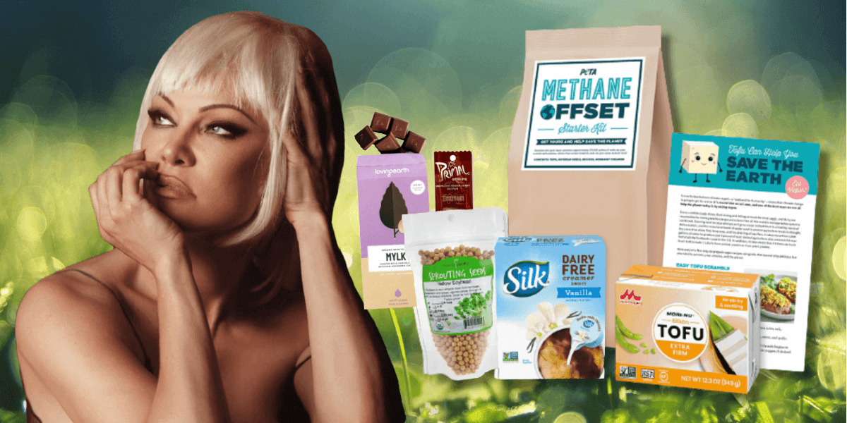 Pamela Anderson with PETA