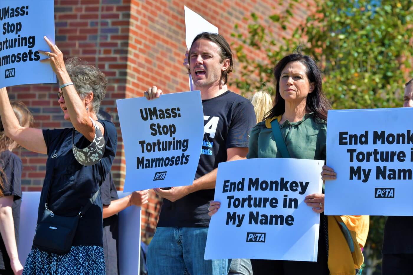 UMass Marmoset protest with Casey Affleck